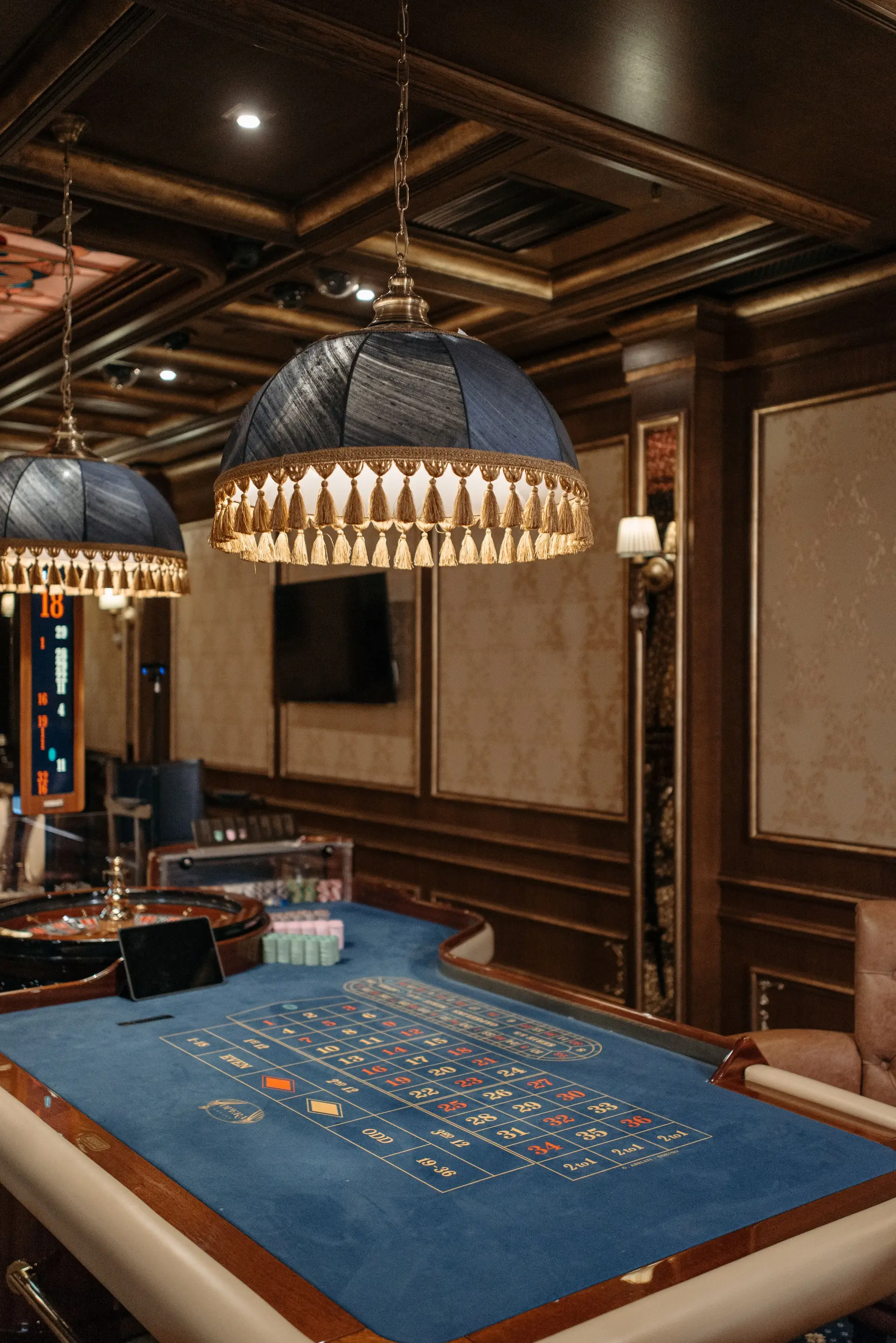 Elegant casino roulette table